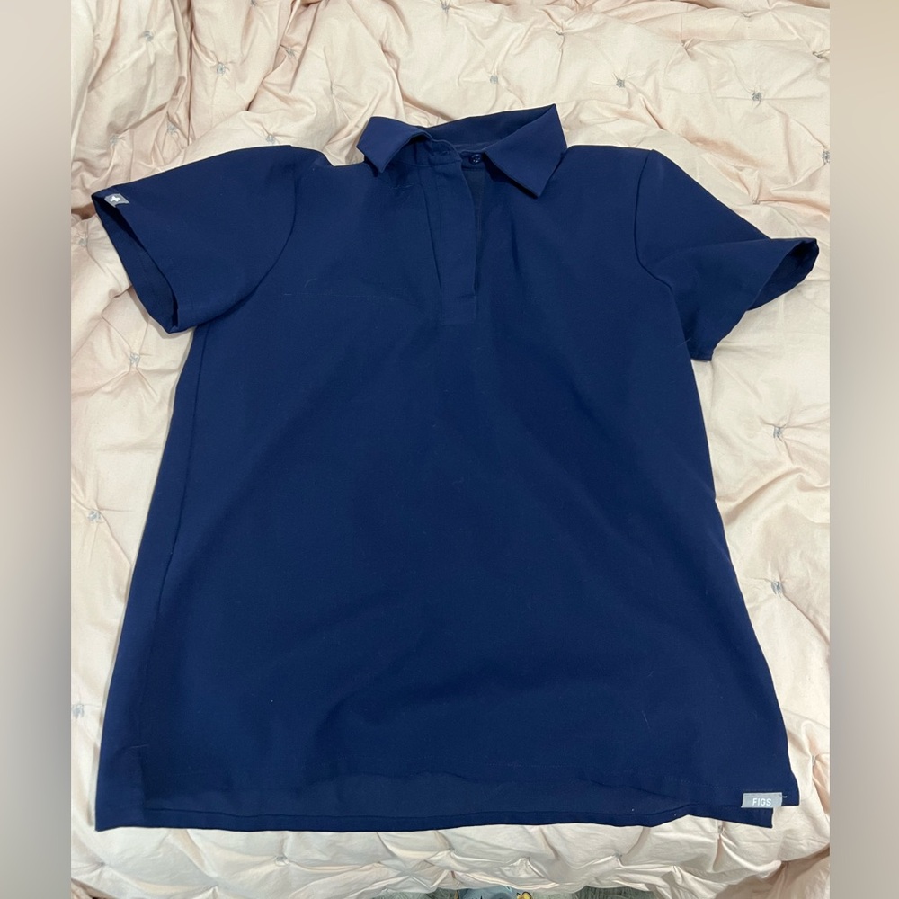 Figs Navy Nala - Shortsleeve Scrub Polo Top XS
